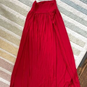 Casual Red Women's Skirt with high slits
